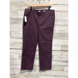 Nine West Jeans Women 14 Purple Heidi Pull On Straight Leg Dark Academia NWT